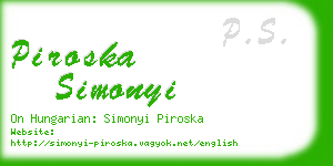 piroska simonyi business card